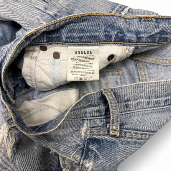 Agolde Distressed Straight Leg Jeans - Picture 7 of 8